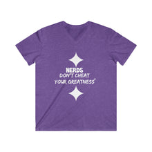 Load image into Gallery viewer, DCYG NERDS White Logo Fitted V-Neck Short Sleeve Tee