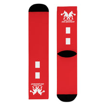 Load image into Gallery viewer, DCYG Dbl Basketball Players White & Red Crew Socks (EU)