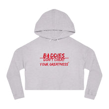 Load image into Gallery viewer, DCYG FX Baddies Red Logo Women’s Cropped Hooded Sweatshirt