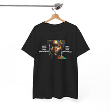 Load image into Gallery viewer, Blk Woman ,Multicolor Scarf & White Unisex Heavy Cotton Tee