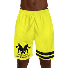 Load image into Gallery viewer, DCYG Dbl Basketball Players Black & Neon Yellow Men's Shorts