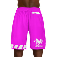 Load image into Gallery viewer, DCYG Dbl Basketball Players Neon Pink & White Men's Shorts