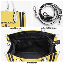 Load image into Gallery viewer, Ancestors+ Black Family, Black Logo & Black Stripes, Yellow Multiple Sizes Upgraded Luxury Women PU Leather Handbag