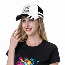 Load image into Gallery viewer, NERDS DRONE WEAR Black Logo , Stripes & Curved Brim Baseball Cap (AOP)