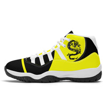Load image into Gallery viewer, SWAN Yellow Dragon Logo,Black Logo & Yellow,Black High Top Air Retro Sneakers - White