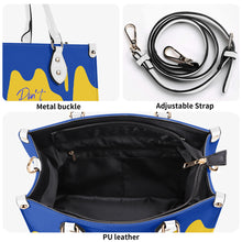 Load image into Gallery viewer, DRIP Blue CR Logo & Gold Multiple Sizes Upgraded Luxury Women PU Leather Handbag