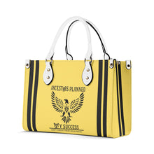 Load image into Gallery viewer, Ancestors Native, Black Logo , Stripes & Yellow Multiple Sizes Upgraded Luxury Women PU Leather Handbag