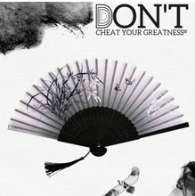 Load image into Gallery viewer, DON'T CHEAT YOUR GREATNESS(R) Styish Bamboo Hand Fan