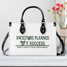 Load image into Gallery viewer, Ancestors Native, Black Logo & White and Black Multiple Sizes Upgraded Luxury Women PU Leather Handbag
