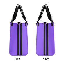 Load image into Gallery viewer, Royalty 24 Black Logo ,Stripes & Purple Multiple Sizes Upgraded Luxury Women PU Leather Handbag