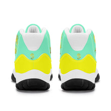 Load image into Gallery viewer, SWAN Dragon Yellow Logo & Mint Green , Yellow High Top Air Retro Sneakers - White