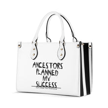 Load image into Gallery viewer, Ancestors Black, Black Logo & White & Black Stripes,Multiple Sizes Upgraded Luxury Women PU Leather Handbag