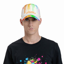 Load image into Gallery viewer, DCYG Drip Orange,Yellow,Green ,Purple & White Curved Brim Baseball Cap (AOP)