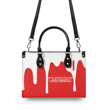 Load image into Gallery viewer, Ancestors Filipino, White Logo & Red and White Drip Multiple Sizes Upgraded Luxury Women PU Leather Handbag