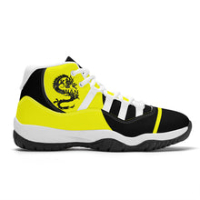 Load image into Gallery viewer, SWAN Yellow Dragon Logo,Black Logo & Yellow,Black High Top Air Retro Sneakers - White