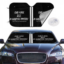 Load image into Gallery viewer, Cure 4 Doge White Logo & Strips Car Windshield Sunshade (multi-size)