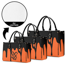 Load image into Gallery viewer, DRIP Black logo & Orange Multiple Sizes Upgraded Luxury Women PU Leather Handbag