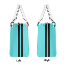Load image into Gallery viewer, Royalty DON'T D4XV Black logo, Stripes & Turquoise Multiple Sizes Upgraded Luxury Women PU Leather Handbag