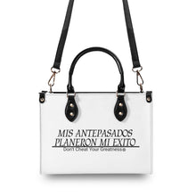 Load image into Gallery viewer, Ancestors Latino, Black Logo & White & Black Stripes Multiple Sizes Upgraded Luxury Women PU Leather Handbag
