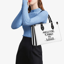 Load image into Gallery viewer, Ancestors Black, Black Logo & White & Black Stripes,Multiple Sizes Upgraded Luxury Women PU Leather Handbag