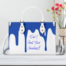 Load image into Gallery viewer, DRIP Blue CR Logo & White Multiple Sizes Upgraded Luxury Women PU Leather Handbag