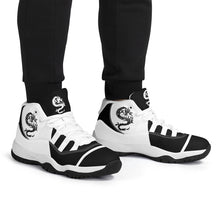 Load image into Gallery viewer, SWAN Black, White Logo & Black, White High Top Air Retro Sneakers - White