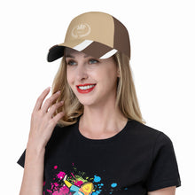 Load image into Gallery viewer, Royalty 24 White Logo, Tan Stripes & White Curved Brim Baseball Cap (AOP)
