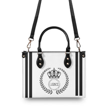 Load image into Gallery viewer, Royalty DON'T D4XV Black Logo , Stripes & Purple Multiple Sizes Upgraded Luxury Women PU Leather Handbag
