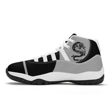 Load image into Gallery viewer, SWAN Black, White Dragon Logo & Black, Grey , White High Top Air Retro Sneakers - White