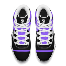 Load image into Gallery viewer, SWAN Black, White Logo, Purple ,Black High Top Air Retro Sneakers - White