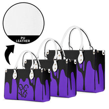 Load image into Gallery viewer, DRIP LO Black Logo & Purple Multiple Sizes Upgraded Luxury Women PU Leather Handbag
