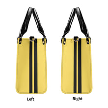 Load image into Gallery viewer, Ancestors Native, Black Logo , Stripes & Yellow Multiple Sizes Upgraded Luxury Women PU Leather Handbag