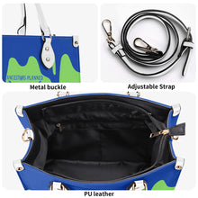 Load image into Gallery viewer, Native , Blue Logo, Blue Drip & Green Multiple Sizes Upgraded Luxury Women PU Leather Handbag