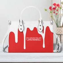 Load image into Gallery viewer, Ancestors Filipino, White Logo & Red and White Drip Multiple Sizes Upgraded Luxury Women PU Leather Handbag