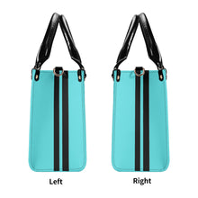 Load image into Gallery viewer, Royalty 24 Black Logo ,Stripes & Turquoise Multiple Sizes Upgraded Luxury Women PU Leather Handbag