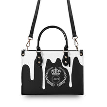 Load image into Gallery viewer, Royalty, White Logo, White Drip & Black Multiple Sizes Upgraded Luxury Women PU Leather Handbag