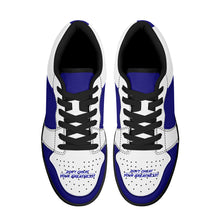 Load image into Gallery viewer, DCYG Blue & White, Black Sole Low-Top Leather Sneakers
