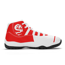 Load image into Gallery viewer, SWAN Red, White Dragon Logo & Red , White High Top Air Retro Sneakers - White