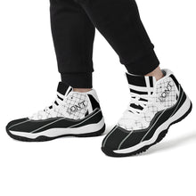 Load image into Gallery viewer, DX4 Black Logo. White ,Black Netting ,Design & White High Top Air Retro Sneakers - White