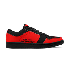 Load image into Gallery viewer, DCYG G4's Red & Black, Black Sole Low-Top Leather Sneakers