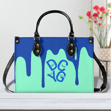 Load image into Gallery viewer, DRIP Blue Logo & Turquoise Multiple Sizes Upgraded Luxury Women PU Leather Handbag