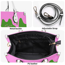 Load image into Gallery viewer, DRIP Pink CR Logo & Green Multiple Sizes Upgraded Luxury Women PU Leather Handbag