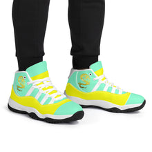 Load image into Gallery viewer, SWAN Dragon Yellow Logo & Mint Green , Yellow High Top Air Retro Sneakers - White