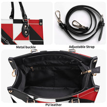 Load image into Gallery viewer, 45 Dgr White Logo & Red, White & Black Multiple Sizes Upgraded Luxury Women PU Leather Handbag