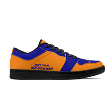 Load image into Gallery viewer, DCYG G4's Orange & Blue, Black Sole Low-Top Leather Sneakers