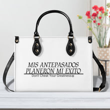 Load image into Gallery viewer, Ancestors Latino, Black Logo & White & Black Stripes Multiple Sizes Upgraded Luxury Women PU Leather Handbag