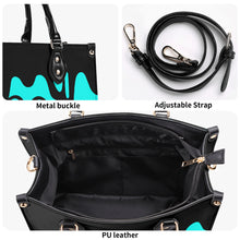 Load image into Gallery viewer, DRIP LO Black Logo & Turquoise Multiple Sizes Upgraded Luxury Women PU Leather Handbag