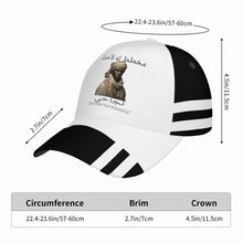Load image into Gallery viewer, Ancestors Muslim,Male, Black Logo, Stripes & White Curved Brim Baseball Cap (AOP)