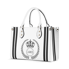 Load image into Gallery viewer, Royalty DON'T D4XV Black Logo , Stripes & Purple Multiple Sizes Upgraded Luxury Women PU Leather Handbag
