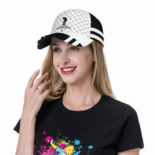 Load image into Gallery viewer, DCYG Black Netting & White S24 Golfers Curved Brim Baseball Cap (AOP)